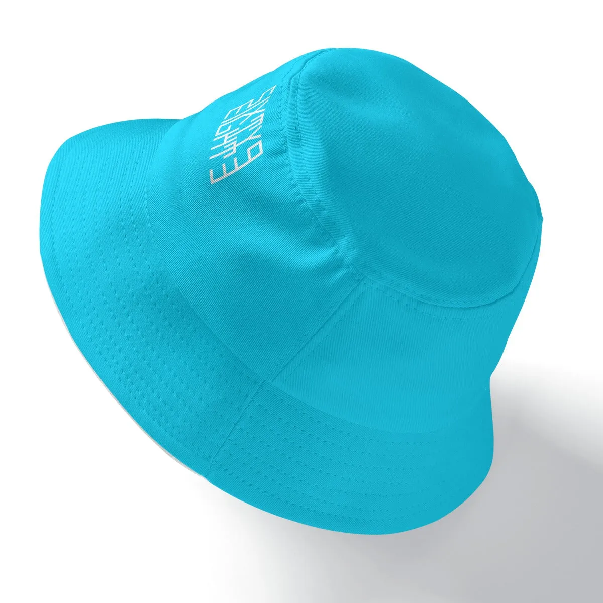 Sixty Eight 93 Logo White Aqua Blue Bucket Hat
