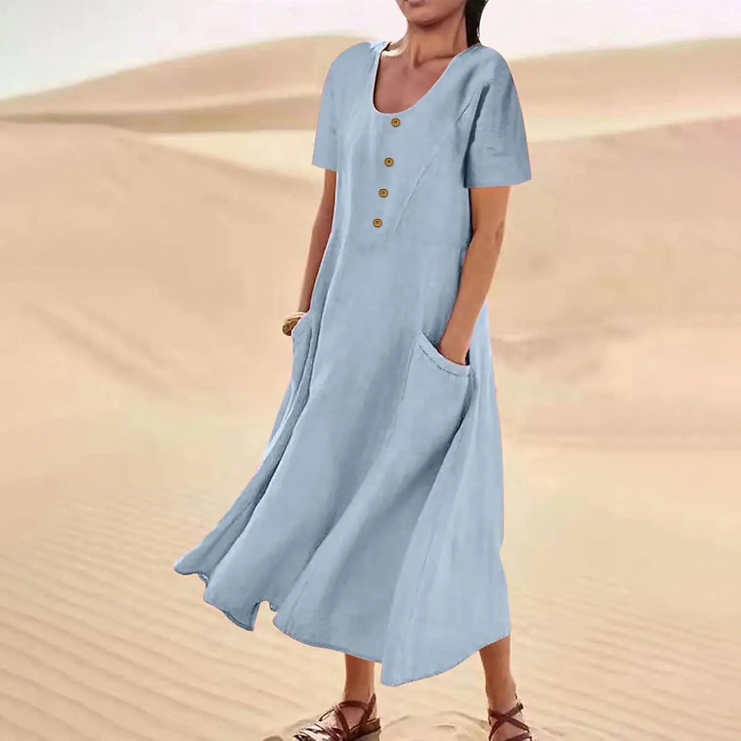 Summer Beach Dress Strapless Long Dresses for Women Long Summer Dress Shift Maxi Dress Flowy Loose Vacation Dress