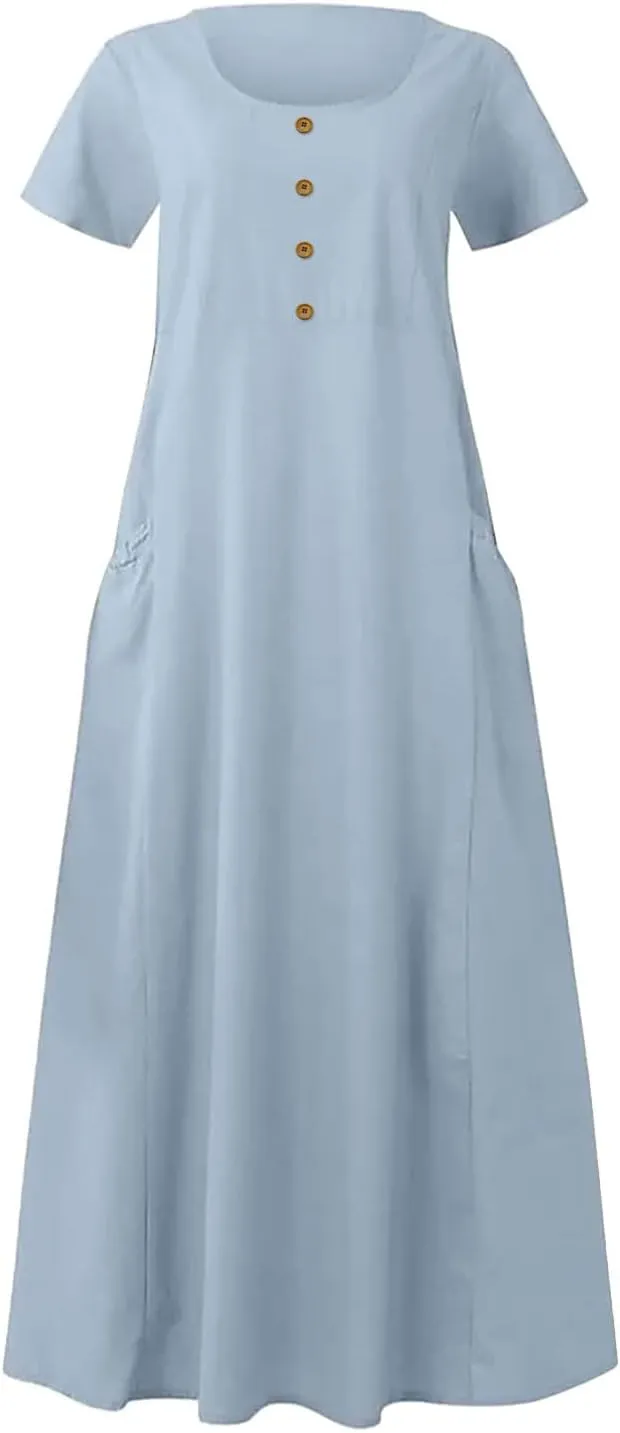 Summer Beach Dress Strapless Long Dresses for Women Long Summer Dress Shift Maxi Dress Flowy Loose Vacation Dress