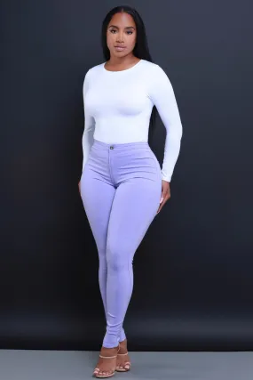 Super Swank High Waist Stretchy Jeans - Lavender