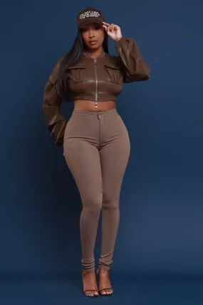 Super Swank High Waist Stretchy Jeans - Moss