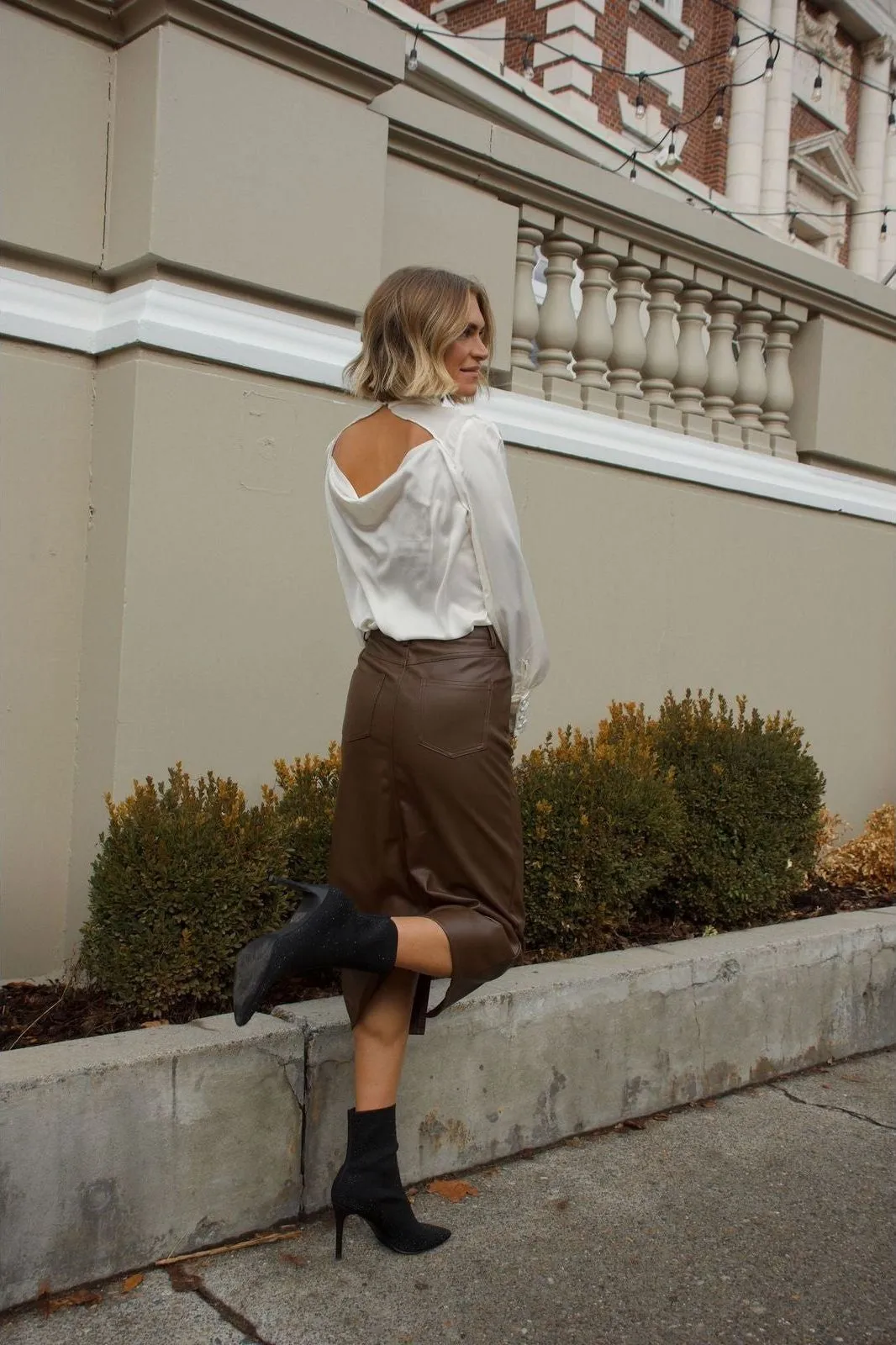 Tara Satin Pleated Blouse
