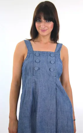 Vintage 90s Grunge blue chambray mini sun dress