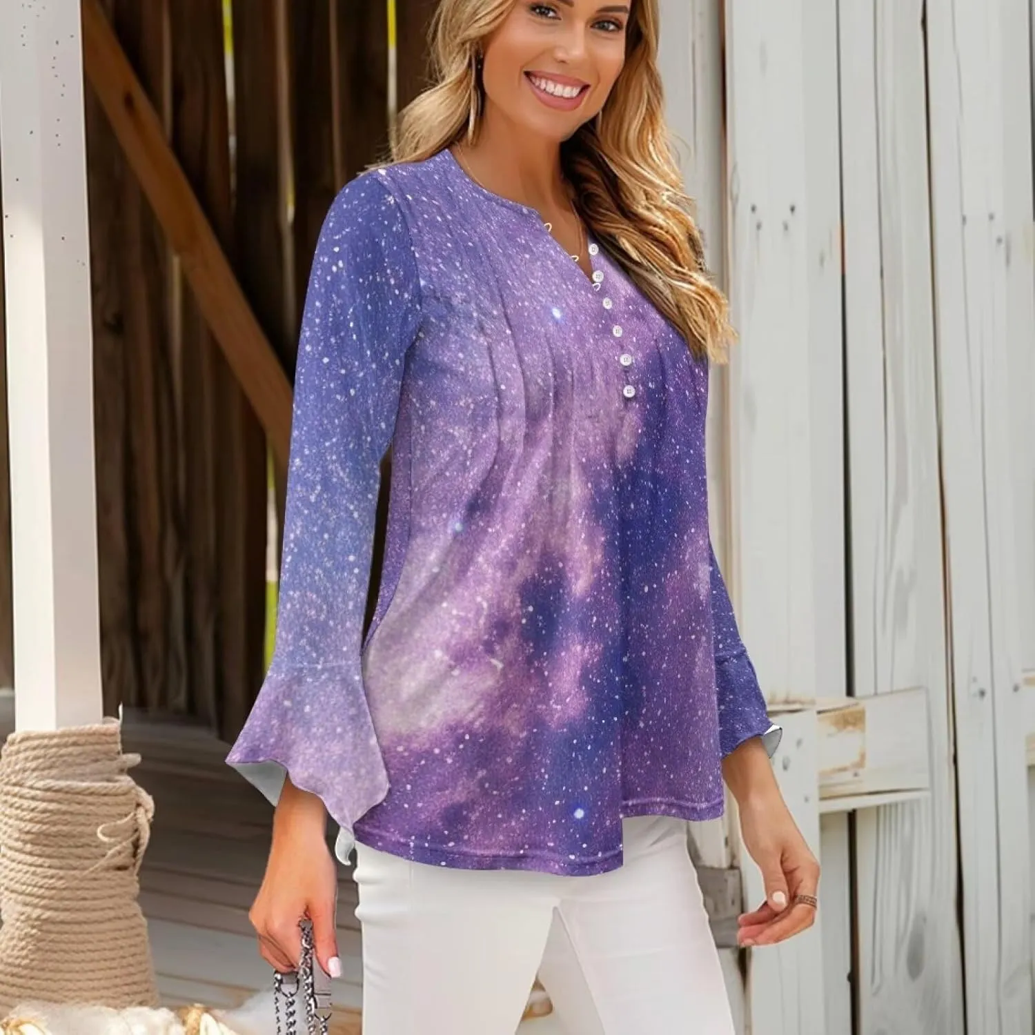 Women's Long Sleeve Button Down T-Shirt Athletic Blouse Breathable Slim Dressy Plus Size Top