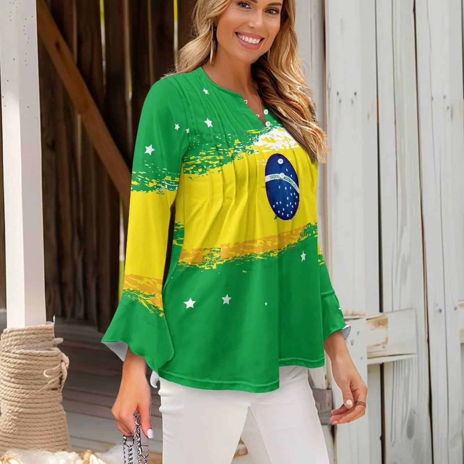 Women's Long Sleeve Button Down T-Shirt Athletic Blouse Breathable Slim Dressy Plus Size Top