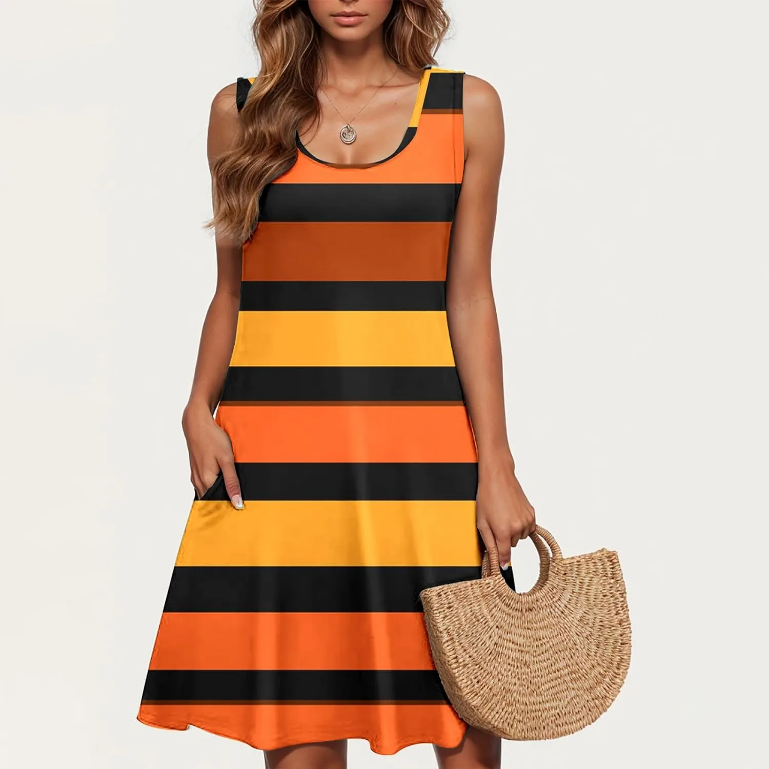 Womens Sleeveless Summer Dresses Swing Dress Aline Mini Dress Vacation Beach Dress Casual Dress